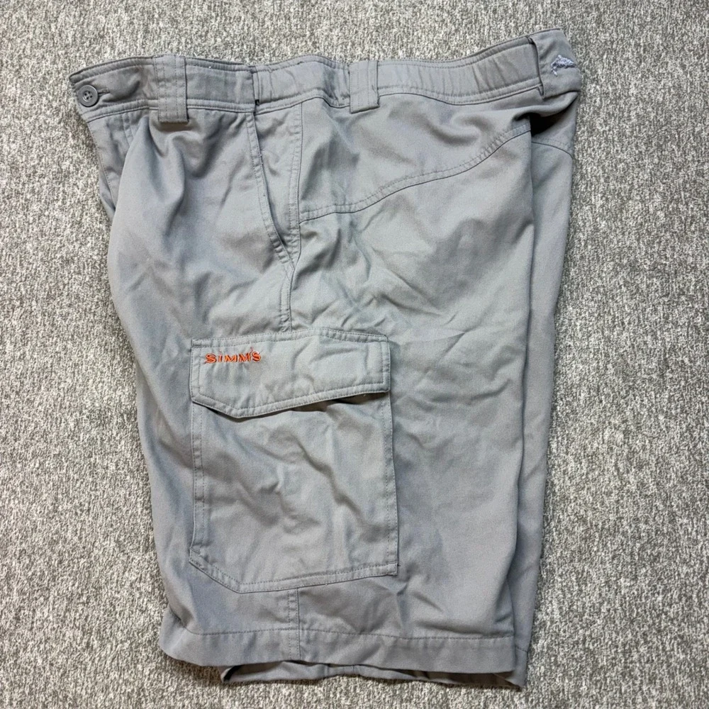 Simms‎ Fishing Products Mens Gray Nylon Cargo Fishing Shorts Size L 35 Waist